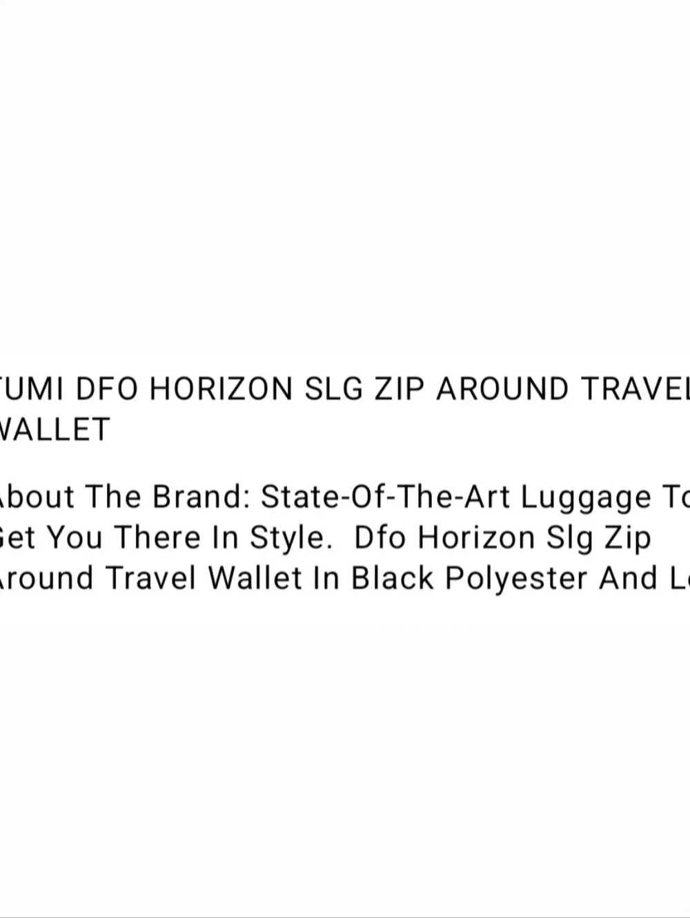 Tumi Horizon SLG Travel Wallet- Brown Smooth